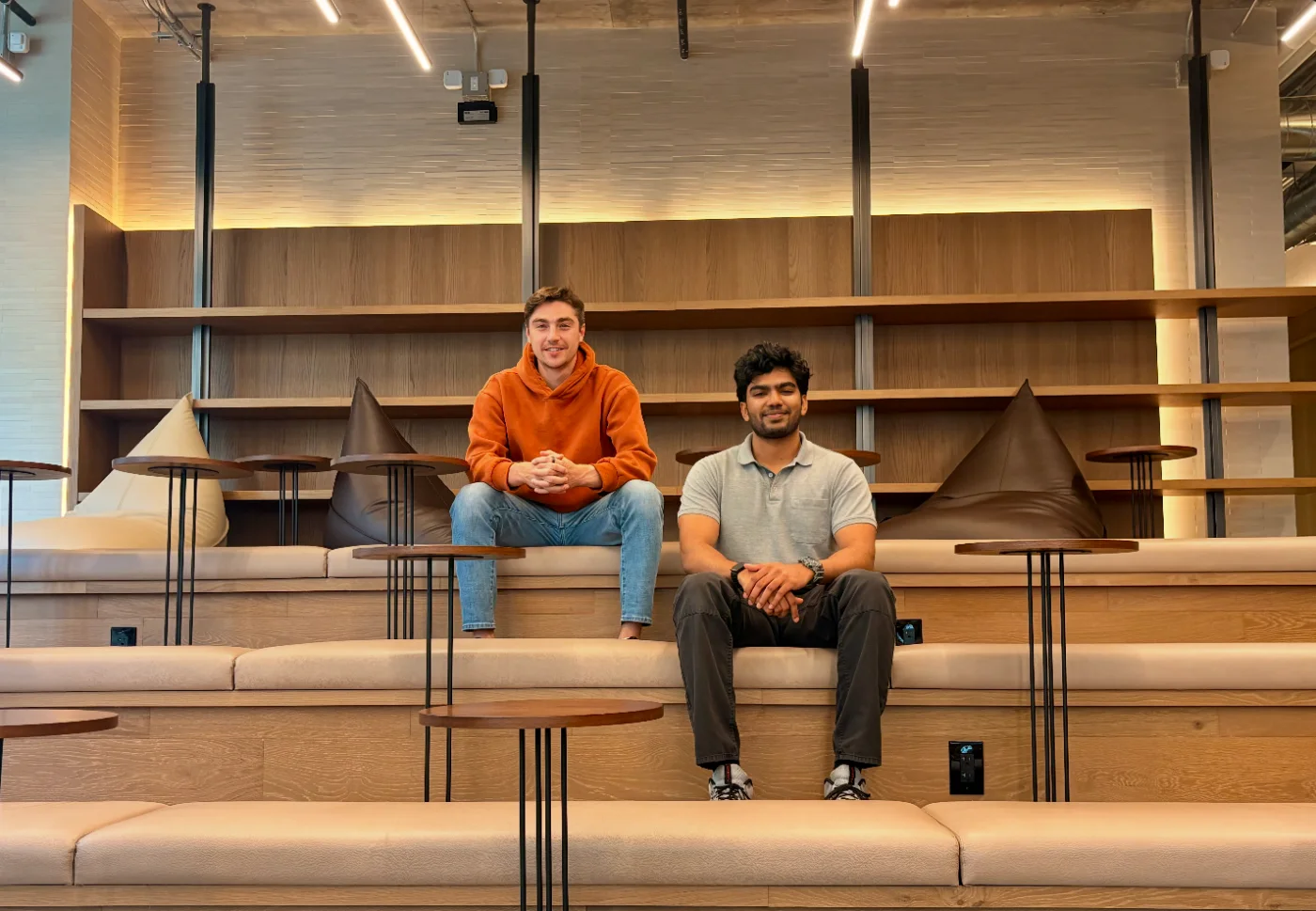 Spencer and Nemath sitting together in the new Shifu office